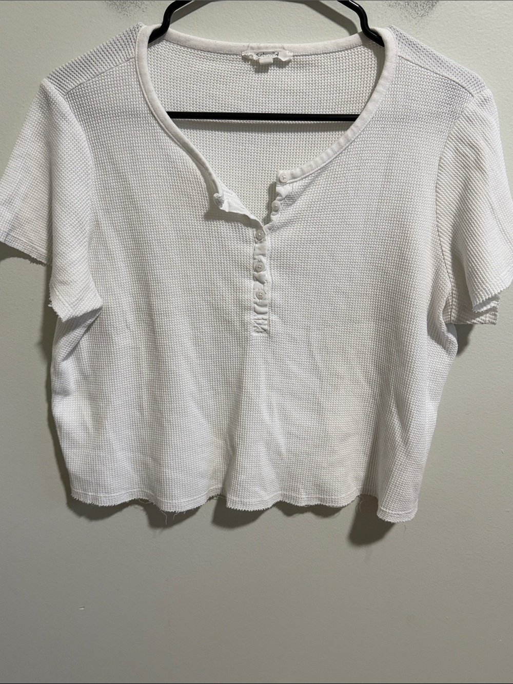 Splendid Waffle Knit Crop Top Size Large